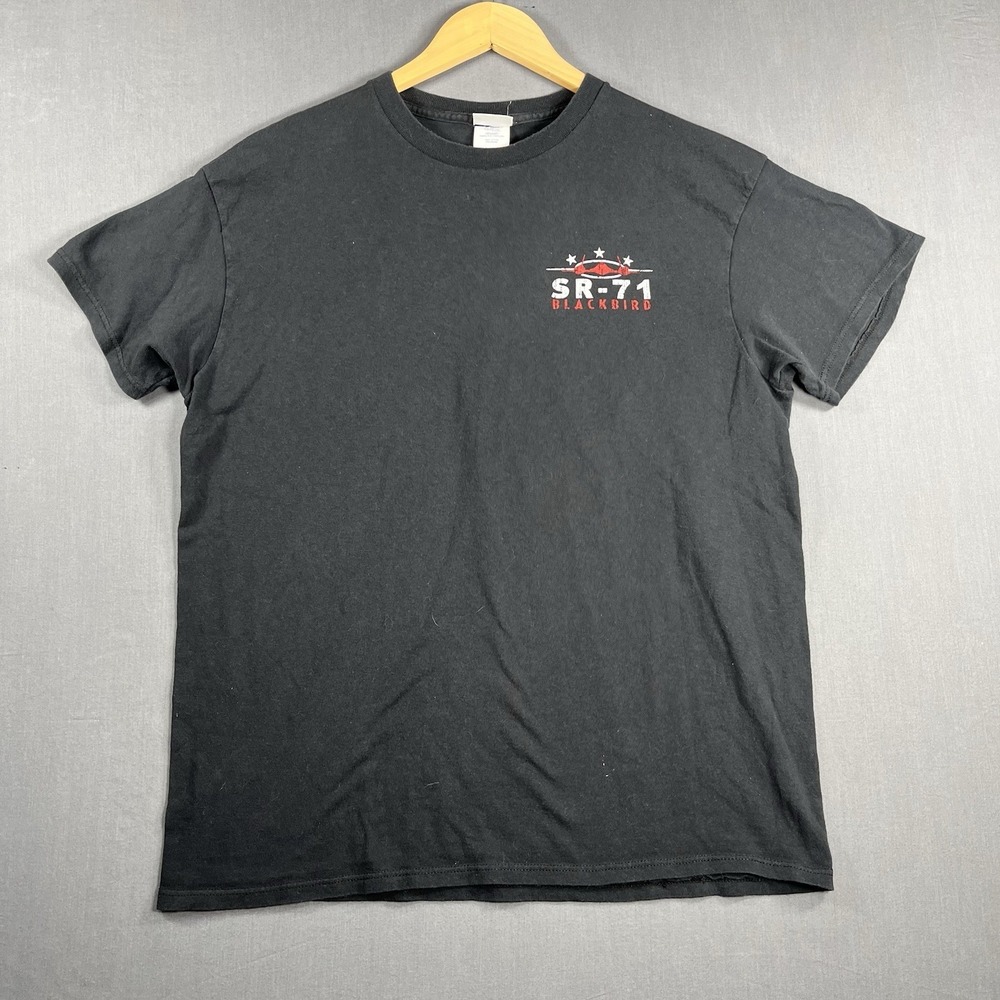 Smithsonian Institute Shirt Men Large Black SR-71 Blackbird Short Sleeve Adult